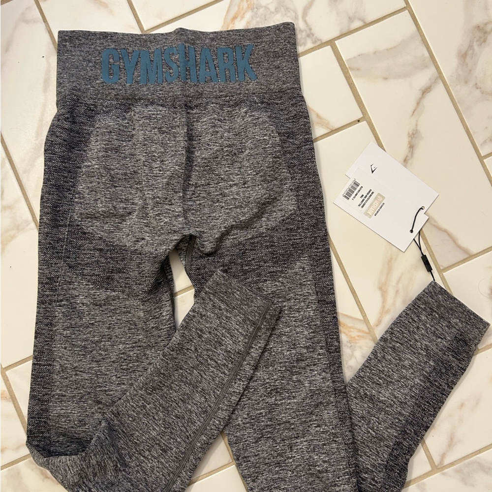 Gymshark High Waisted Flex Leggings - Charcoal Marl/Smokey Teal - NWT